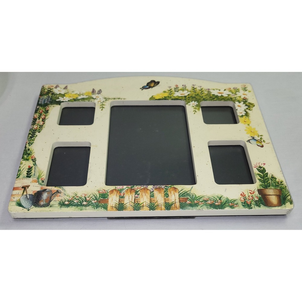 Garden Collage Picture Frame Cream Floral Butterfly Vintage Cottagecore